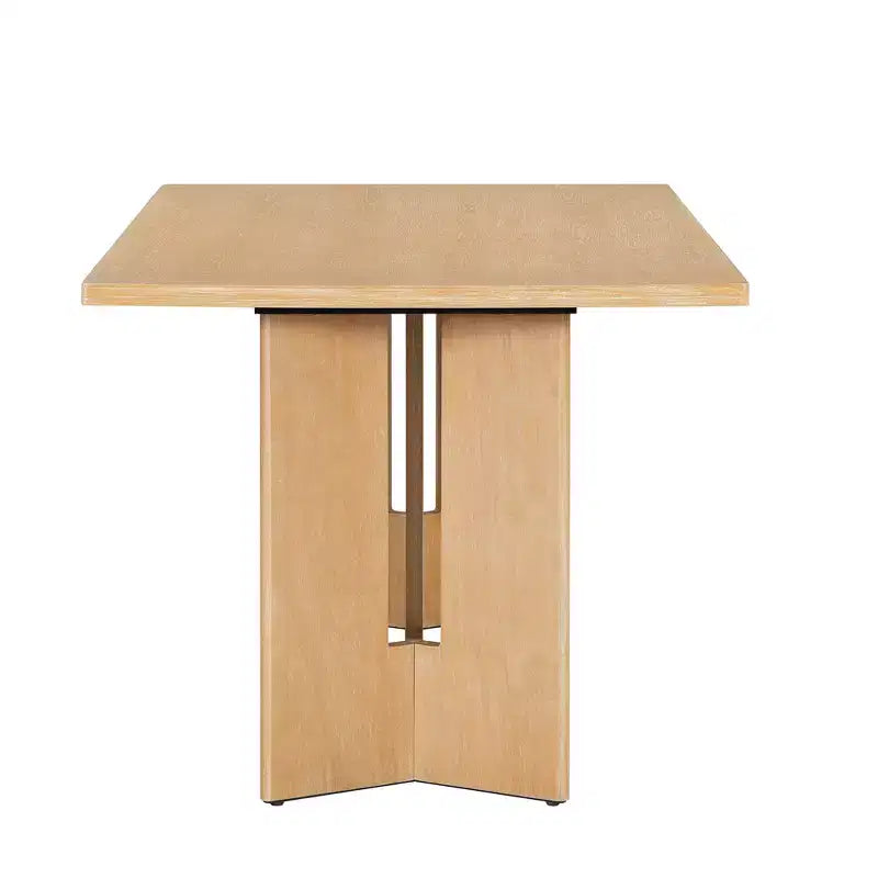 Mesa de comedor estilo granja de 60'' para 4-6 personas, rectangular y rústica, para cocina, de chapa de roble y patas recortadas