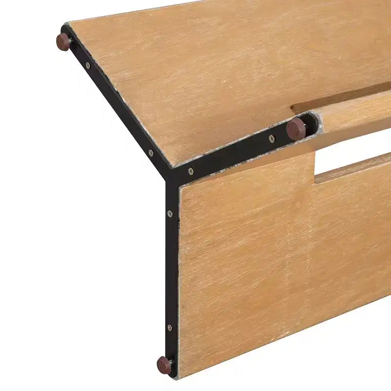 Mesa de comedor estilo granja de 60'' para 4-6 personas, rectangular y rústica, para cocina, de chapa de roble y patas recortadas