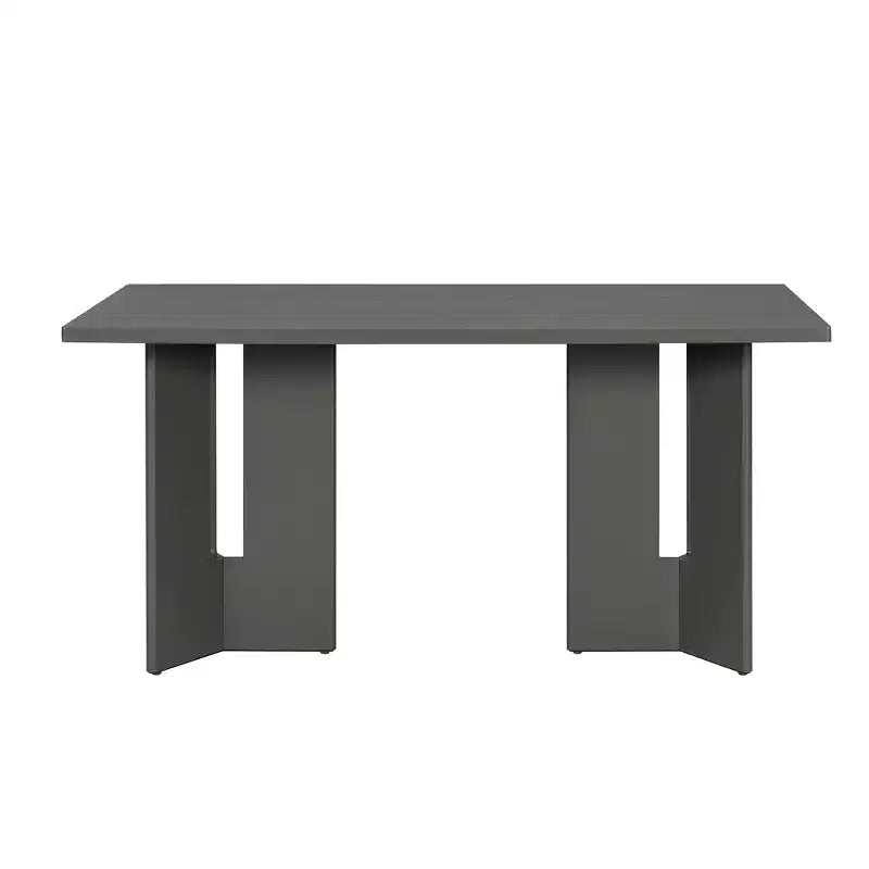 Mesa de comedor estilo granja de 60'' para 4-6 personas, rectangular y rústica, para cocina, de chapa de roble y patas recortadas