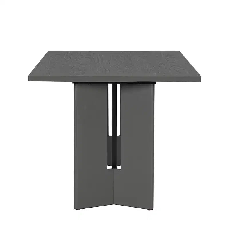 Mesa de comedor estilo granja de 60'' para 4-6 personas, rectangular y rústica, para cocina, de chapa de roble y patas recortadas
