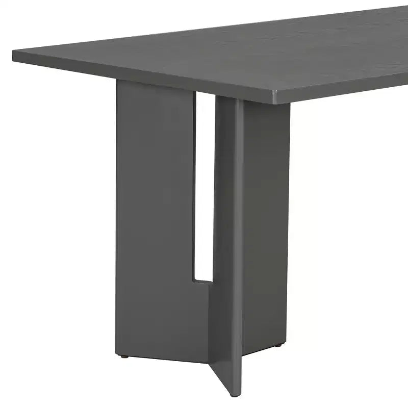 Mesa de comedor estilo granja de 60'' para 4-6 personas, rectangular y rústica, para cocina, de chapa de roble y patas recortadas