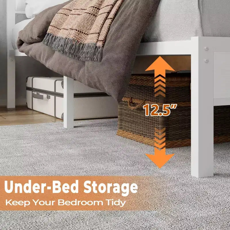 Cadre de lit simple blanc moderne avec station de recharge, éclairage LED, tête de lit rembourrée avec rangement, lit plateforme sans sommier nécessaire, pour chambre d’adolescent ou de jeu vidéo